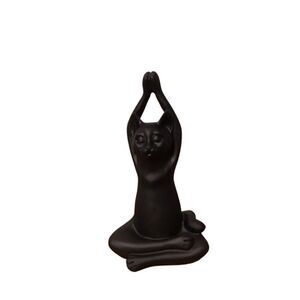 Ceramic Black Cat Yoga Pose
